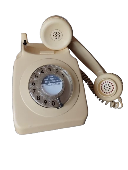 Vintage Rotary Dial Up Telephone Land Line 1960’S BT Cream Ivory